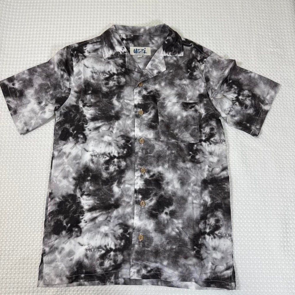 Uzzi tie dye button down shirt quick-drying, UV-protective performance apparel